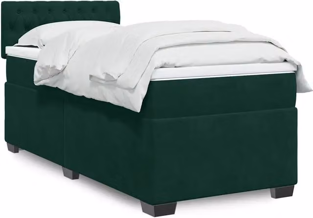 Giroletto a Molle con Materasso-Struttura Letto Verde Scuro 80x200 cm Velluto 345147