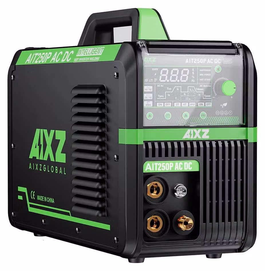 Saldatrice TIG AC/DC - AIT250P - TIG 10–200 A - MMA/ARC 20–180 A - Funzione pulsata - Inverter IGBT - 220–240 V, spina europea