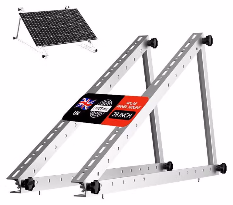 Supporti per pannelli solari, 71 cm, alluminio, piedini inclinabili pieghevoli, da 100-200 W