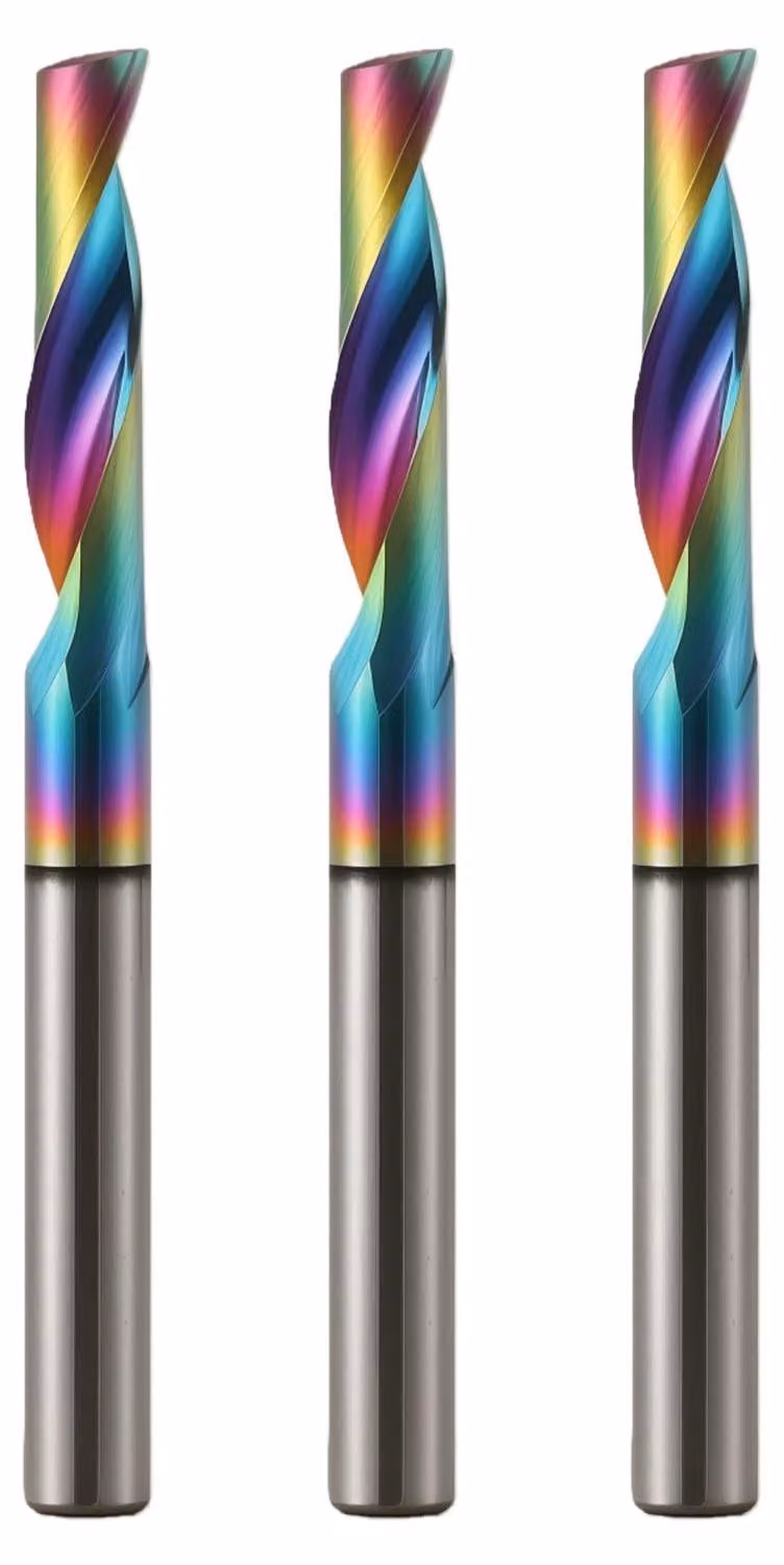 3 frese a una lama in alluminio, lavorate a controllo numerico (CNC), con gambo da 4 mm, frese a gambo in metallo duro (VHM), diametro di taglio 17 mm, lunghezza 45 mm