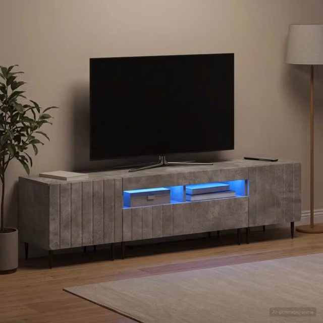 Mobile TV LED a 3 pezzi ZWOLLE Grigio Cemento 3416518