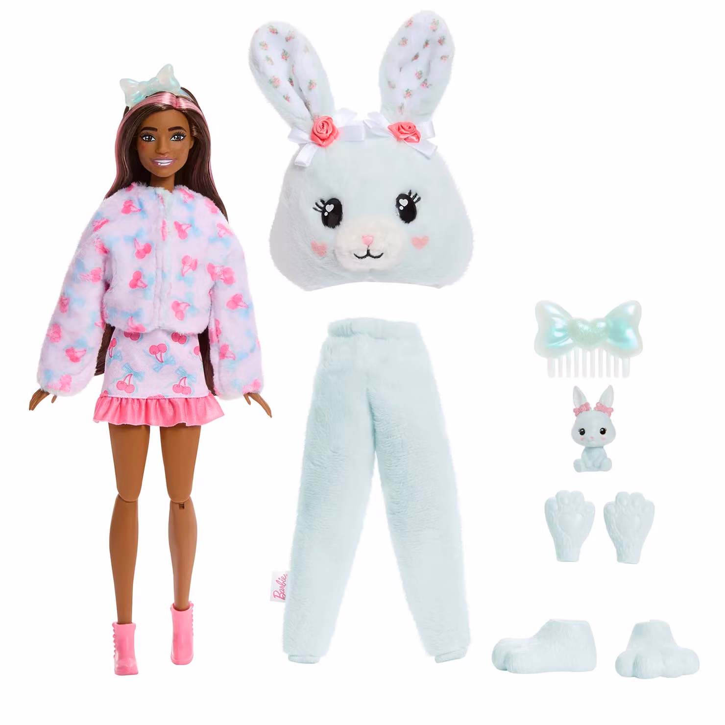 Mattel Barbie Cutie Reveal Serie Cuddly Bambola Rosa con Costume e 10 Sorprese – 3
