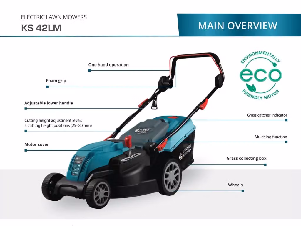 Tosaerba elettrico Könner & Söhnen KS 42LM color turchese con kit mulching e sacco di raccolta – 2