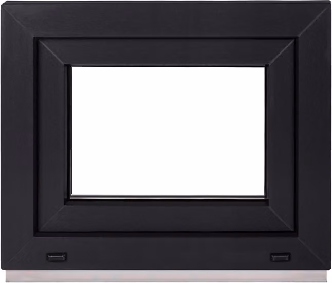 Finestra per cantina Framex Finestra in PVC-U interno bianco / esterno antracite Larghezza x altezza 60 x 50 cm (600 x 500 mm) 3 vetri (32 mm) rotazione/inclinazione DIN sinistra