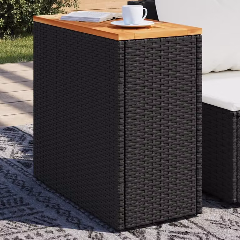 Maison Exclusive - Tavolino da esterno in legno nero, dimensioni 58x27,5x55 cm