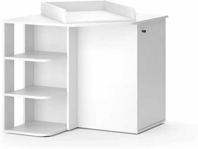 Fasciatoio Kristian Bianco 85 x 77.3 cm con porta e vani aperti Vicco