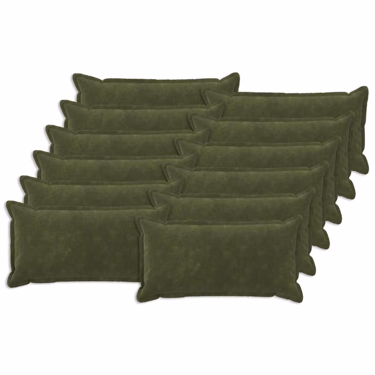 Set di 12 federe vidaXL HOUTEN in microfibra verde, L 40 cm x P 80 cm