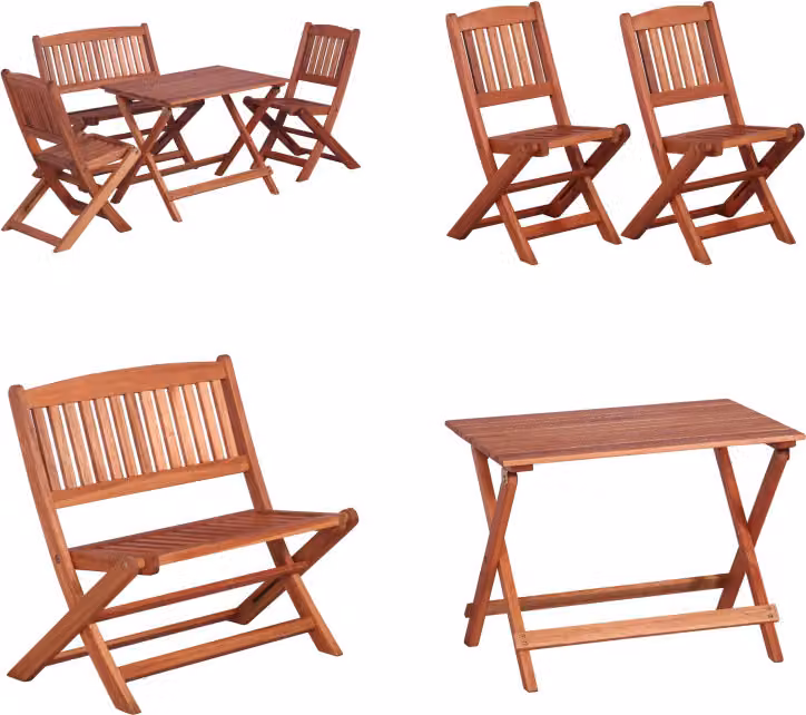 vidaXL Set da pranzo da giardino per bambini in legno massiccio di eucalipto - Set da pranzo - Set da pranzo - Mobili per sala da pranzo - Mobili per sala da pranzo