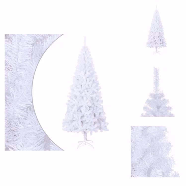 vidaXL Albero di Natale artificiale L 240 cm Bianco - Alberi di Natale