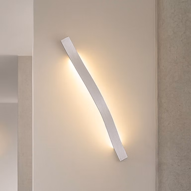 Applique da parete a LED Alvon Lindby, Alluminio / Grigio / Zincato, Soggiorno / Sala da pranzo, Metallo, Moderno, Applique a LED