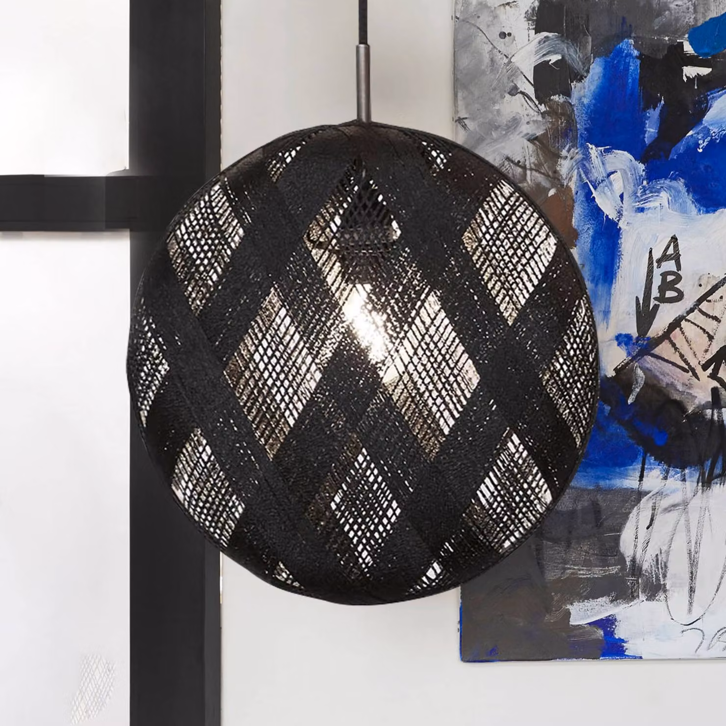 Forestier Lampada a sospensione Chanpen M, dimmerabile, Nero, Soggiorno / Sala da pranzo, Design, Lampada a sospensione