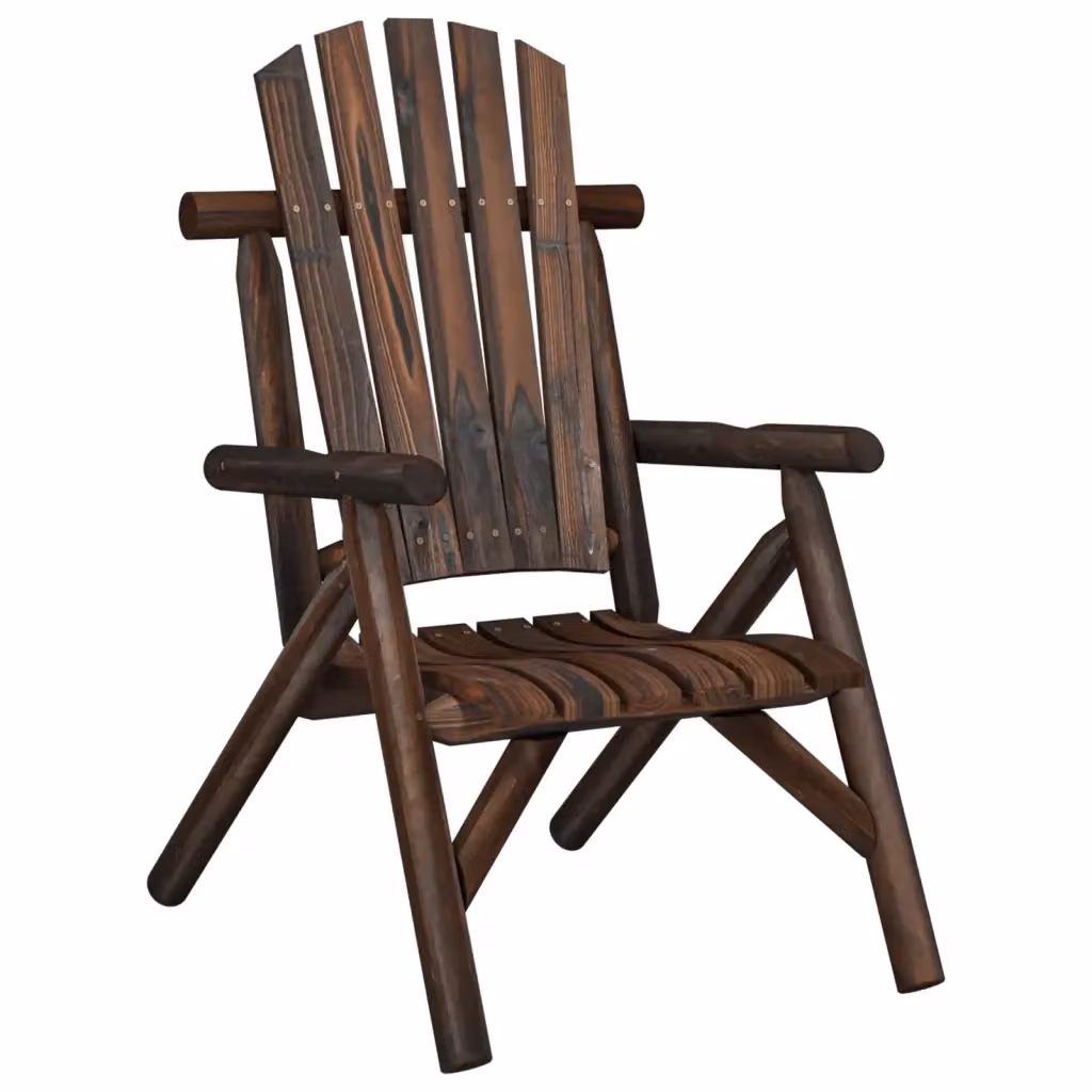 Sedia da giardino vidaXL in legno di abete rosso marrone con braccioli L/P/H: 68 x 39 x 103 cm – 2