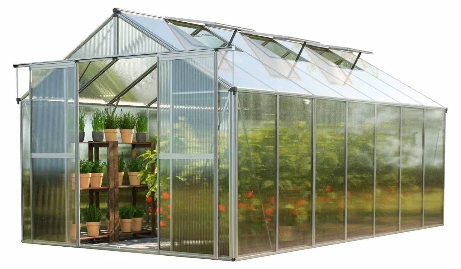 GFP Serra Topas 7 telaio in alluminio 225 x 449 cm, lastre a doppia parete di 8 mm