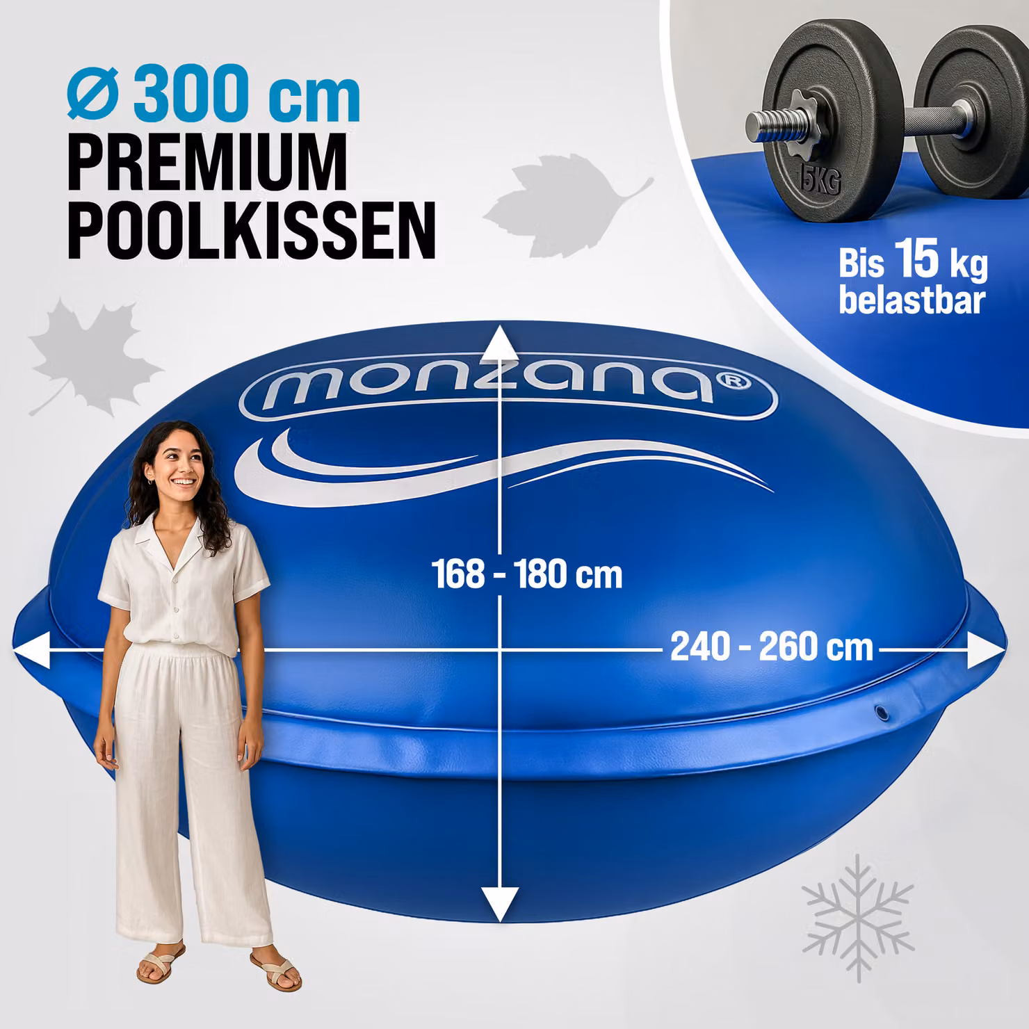 Cuscino per piscina Monzana Solar Film blu rotondo in PVC Ø 300 cm per la raccolta detriti – 2