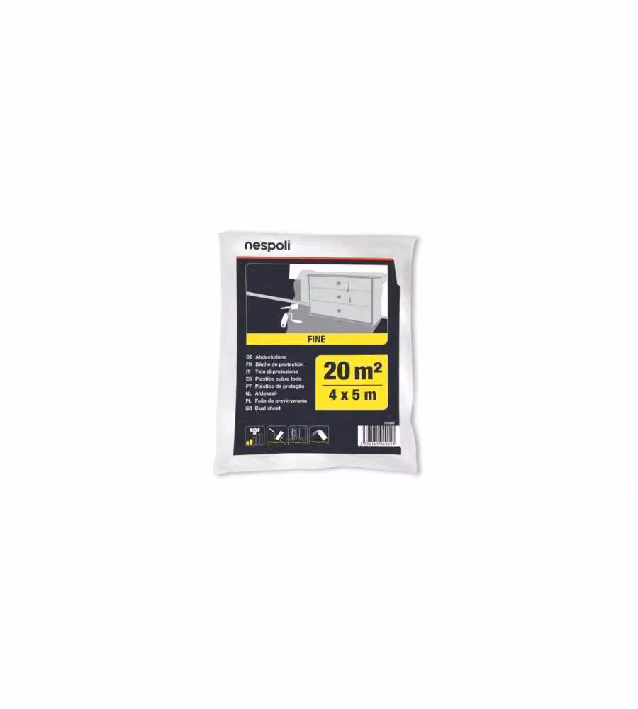 Nespoli Telo Protettivo Fine 4x5 mt per Protezione Superfici - 20mq