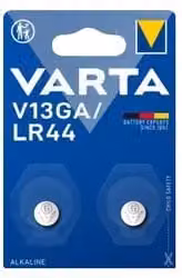 Batteria alcalina a bottone Varta LR44 blu (confezione da 2 pezzi)
