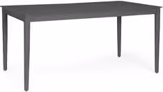 Tavolo da pranzo rettangolare moderno Bizzotto in alluminio verniciato opaco antracite L: 160 cm, P: 90 cm, H: 75 cm