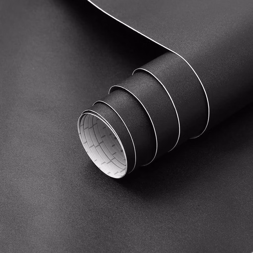 Carta adesiva nera per mobili, dimensioni 90x305 cm