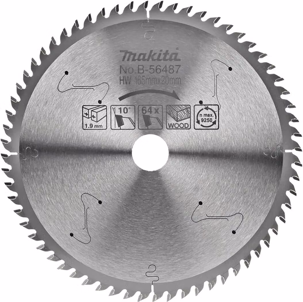 Lama Makita per seghe da taglio 165 x 20 mm - 64 denti