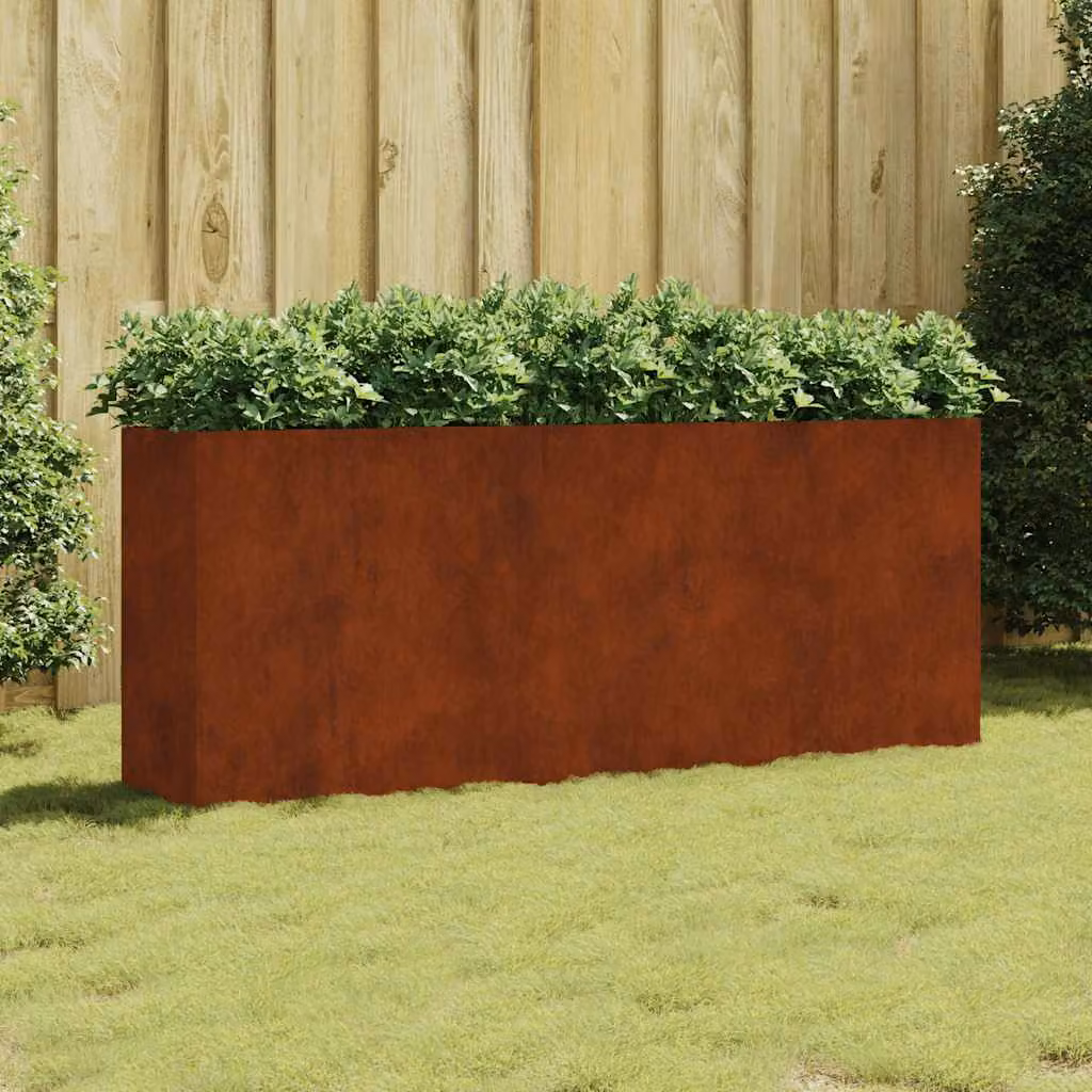 vidaXL Fioriera Rialzata da Giardino in Acciaio Corten Marrone L: 200 cm, P: 40 cm, H: 80 cm – 1