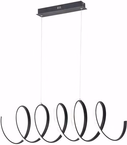 Lampada a sospensione LED Ribbon Reality Leuchten nera con luce 4000K e potenza 40W