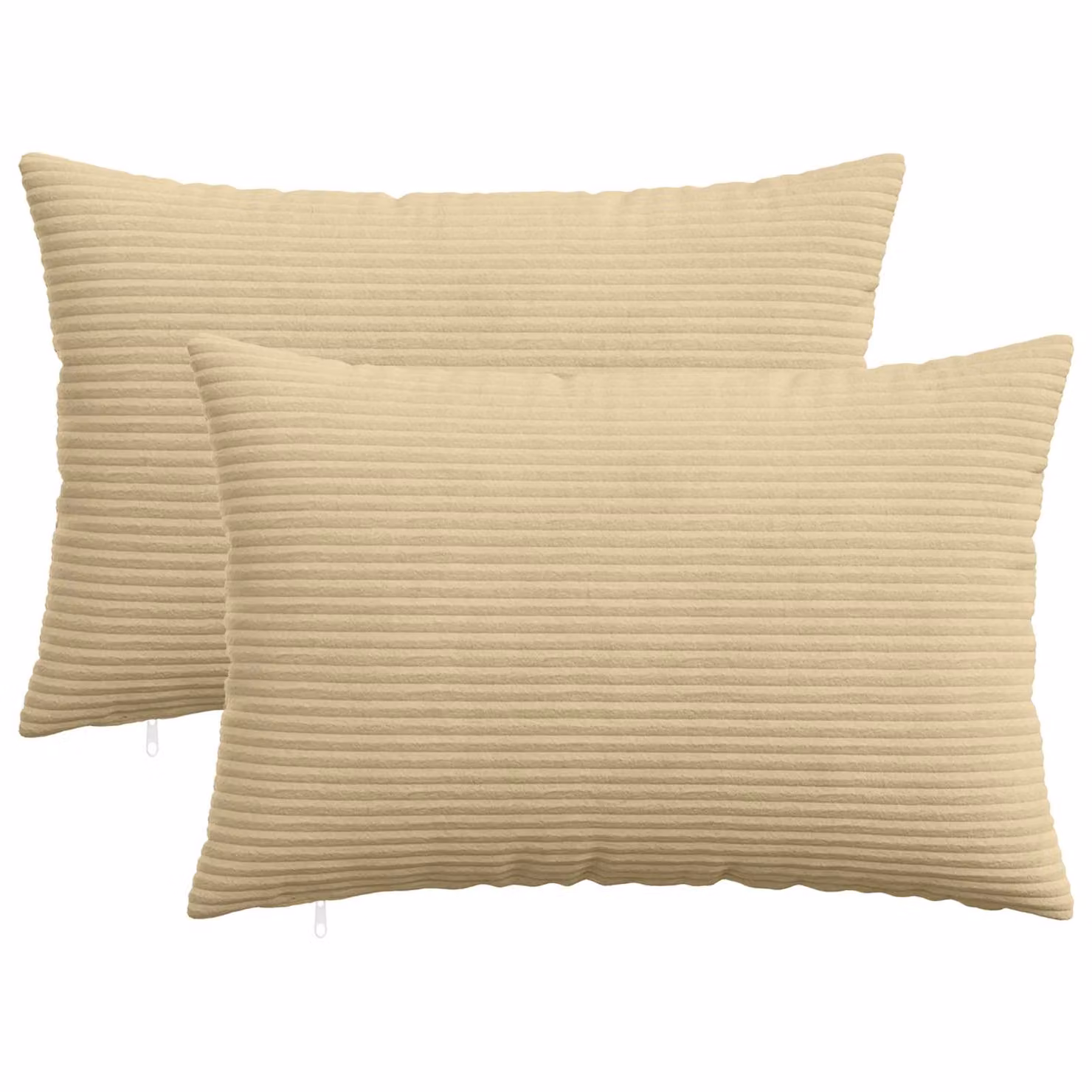 Set di 2 federe vidaXL HEERLEN in velluto a coste, Grigio Verde, 50 x 80 cm