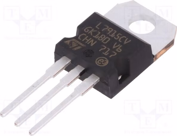 1x IC: Stabilizzatore di tensione, regolato (no) -15V 1,5A, montaggio a foro passante (THT), modello L7915CV-DG, nuovo
