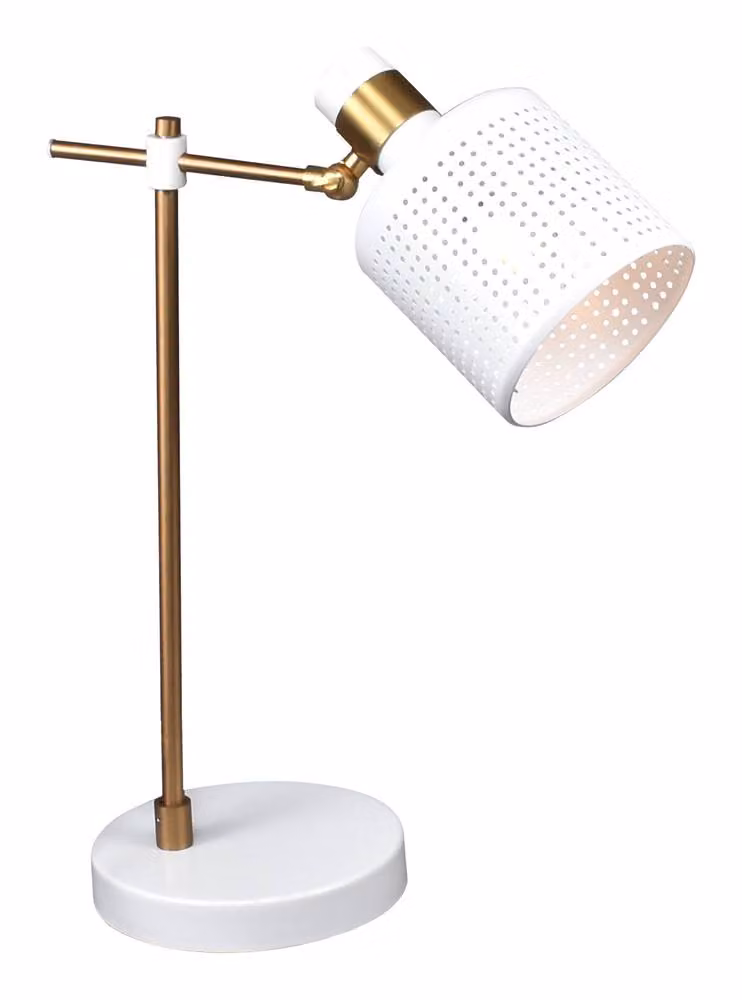 Lampada da tavolo Alberta oro bianco E27 1x MAX 9W L:26cm H:42,5cm con cavo interruttore