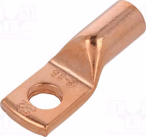 2 connettori a crimpare per cavi a nastro, M6, per cavi da 16 mm², in rame, isolati, modello KM16/6