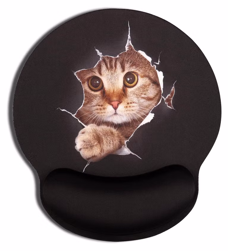 Tappetino ergonomico per mouse con poggiapolsi, con motivo decorativo, confezione singola, per scrivania