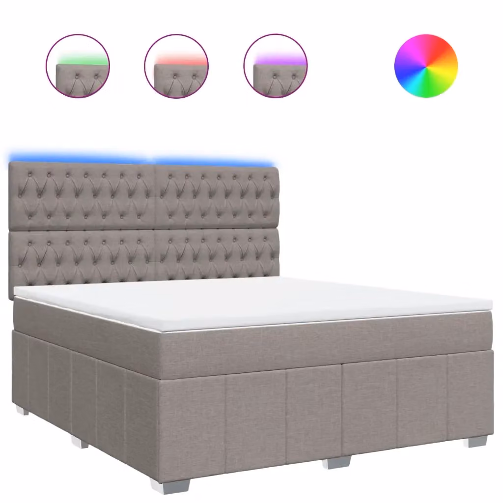 Letto Ibrido vidaXL con Struttura Imbottita e Illuminazione Sotto il Letto con Porta USB L/P: 180 x 200 cm – 2