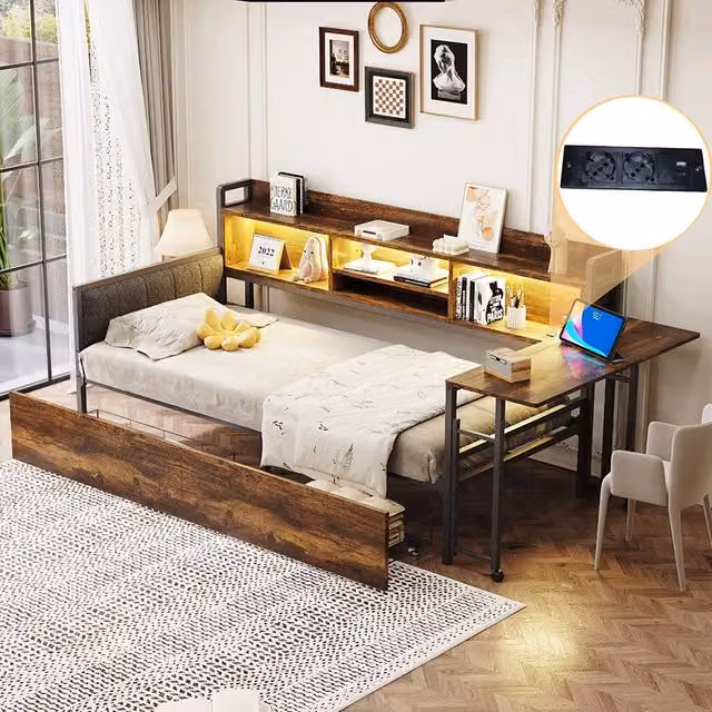 Divano letto ferro 90x200cm?- Xylo - LED scrivania legno