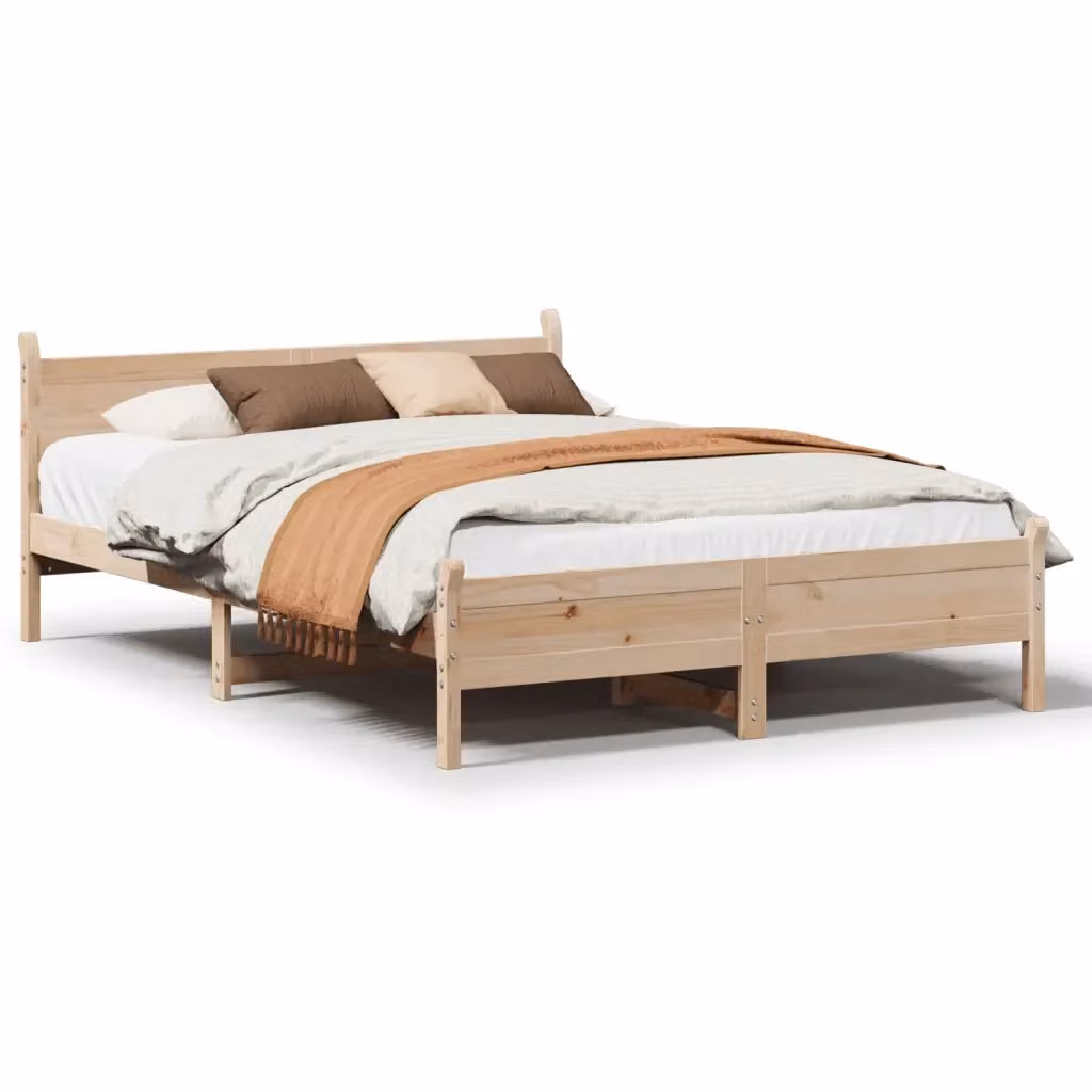 Struttura Letto senza Materasso Design Mania in Legno Massello di Pino Naturale L/P/H: 140 x 200 cm – 2