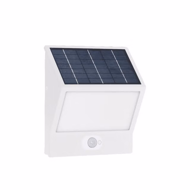 Faretto da esterno solare Beneito Faure EGNA bianco con LED 4000K, sensore di movimento e crepuscolare, ideale per giardino e terrazza