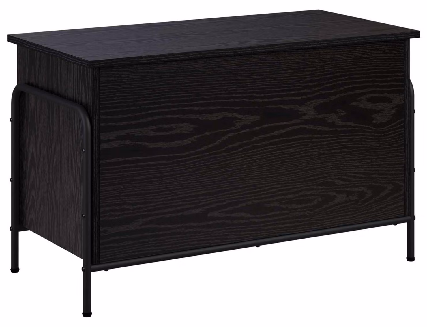 Contenitore portaoggetti nero, finitura effetto legno di quercia, dimensioni 80 x 40 x 49,5 cm