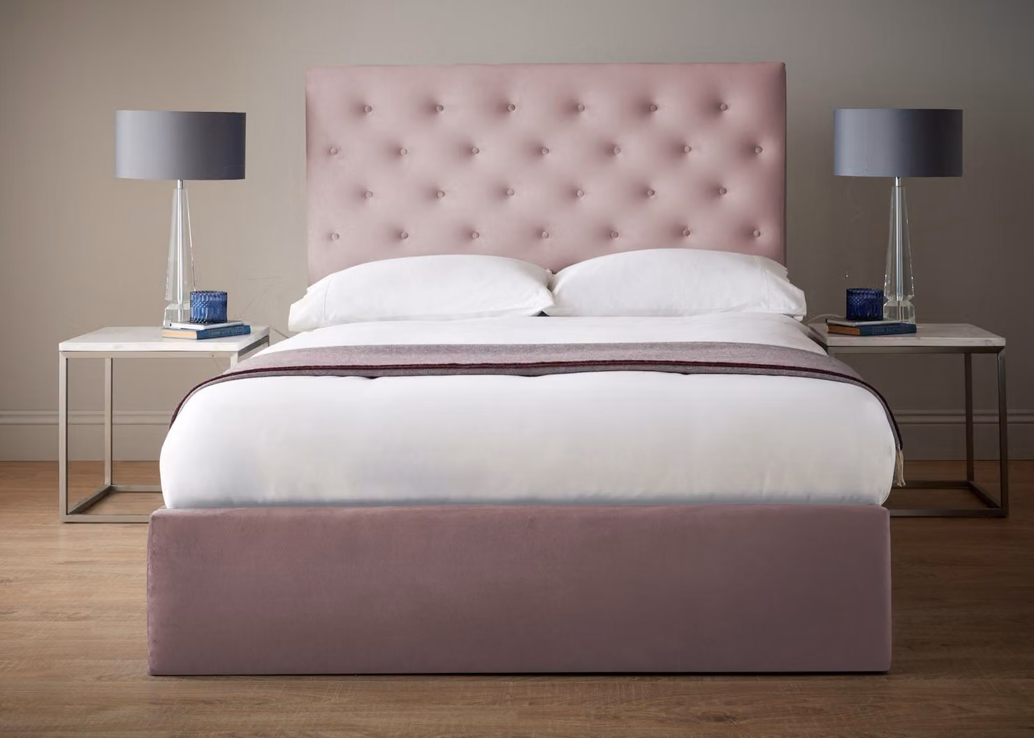 Design Polster Englisches Doppelbett Chesterfield Beige 140/160/180x200 Betten