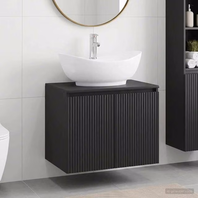 Set di mobili per il bagno Nero Legno ingegnerizzato 3404341