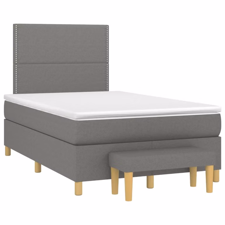 Maison Exclusive - Letto boxspring con materasso grigio scuro 120x190 cm Tessuto