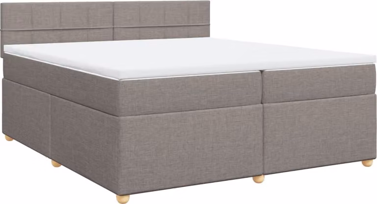 Letto a molle con materasso Taupe 200x200 cm in tessuto