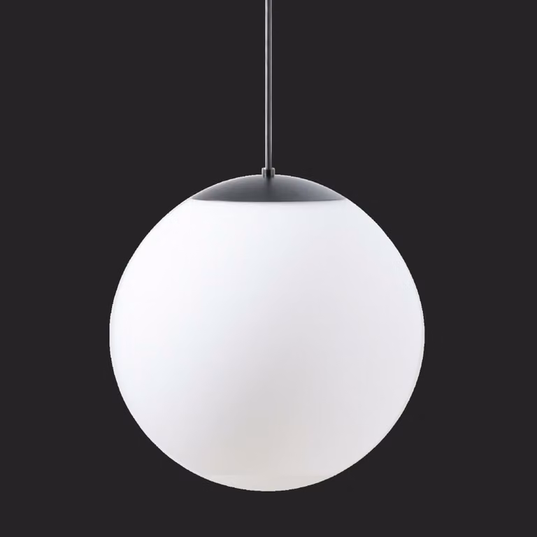 OSMONT ADR72611 ADRIA S4 HP apparecchio a sospensione in vetro nero/bianco IP40 4000 K 58W LED combinazione di emergenza 3 h