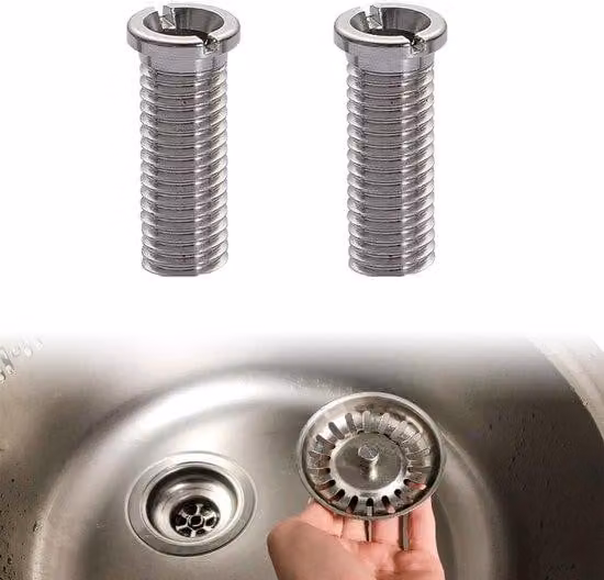 Vite di scarico in acciaio sottile - acciaio 304 - 2 pezzi - lunghezza 25 mm - per rubinetti da cucina
