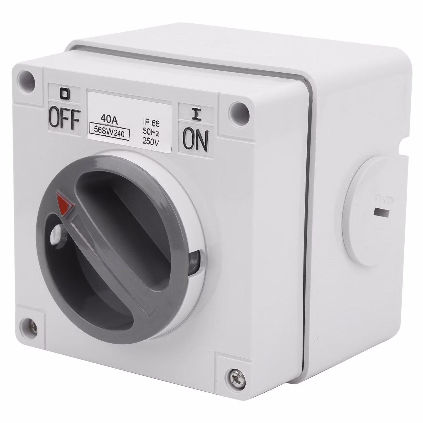 Presa di corrente impermeabile per uso esterno, isolamento antipolvere, pulsanti di accensione/spegnimento e indicatori rotanti, 250 V (2P40A)