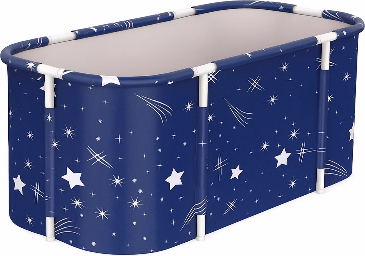 Aga Vasca da bagno pieghevole portatile 120x60x50 cm Blu scuro