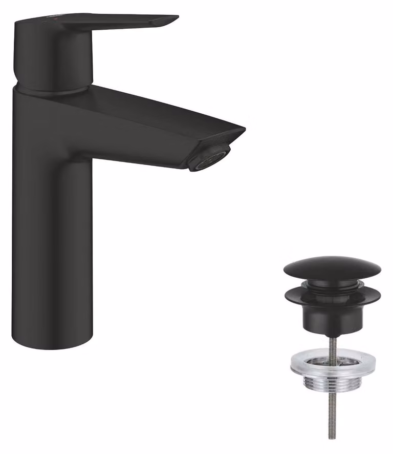 Miscelatore per lavabo, finitura nero opaco, dimensione media (192 mm), a risparmio idrico
