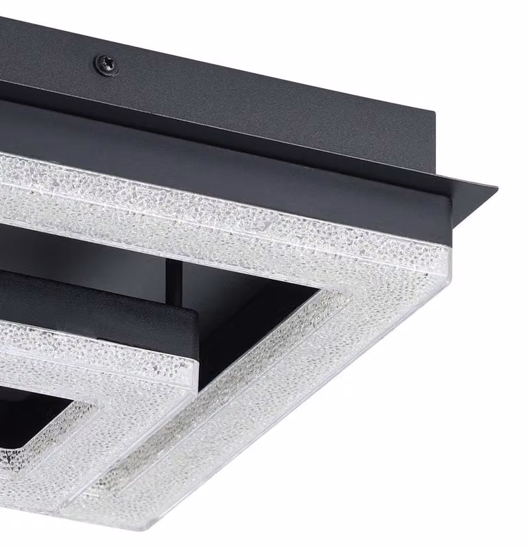 Eglo 99327 FRADELO 1 LED Plafoniera a 4 vie 4x2W, 1x3,5W 260x260mm Nero Chiaro Bianco caldo
