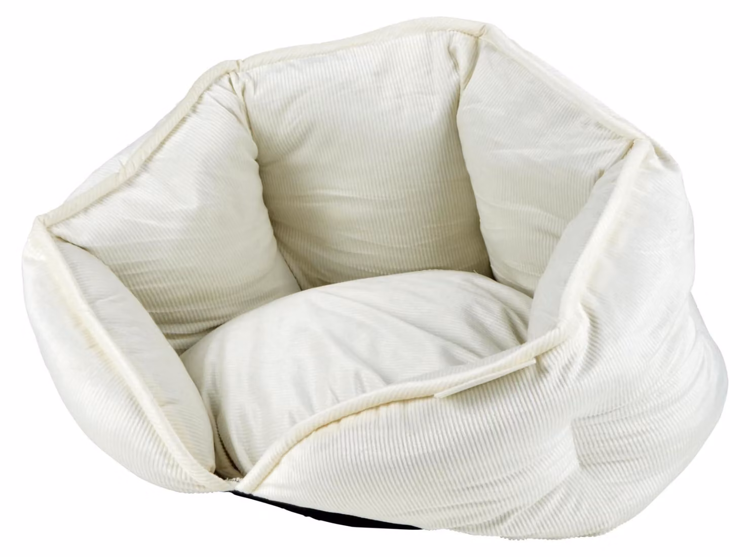 Cuccia per cani in velluto a coste, forma rotonda, diametro 40 cm, altezza 32 cm, color crema