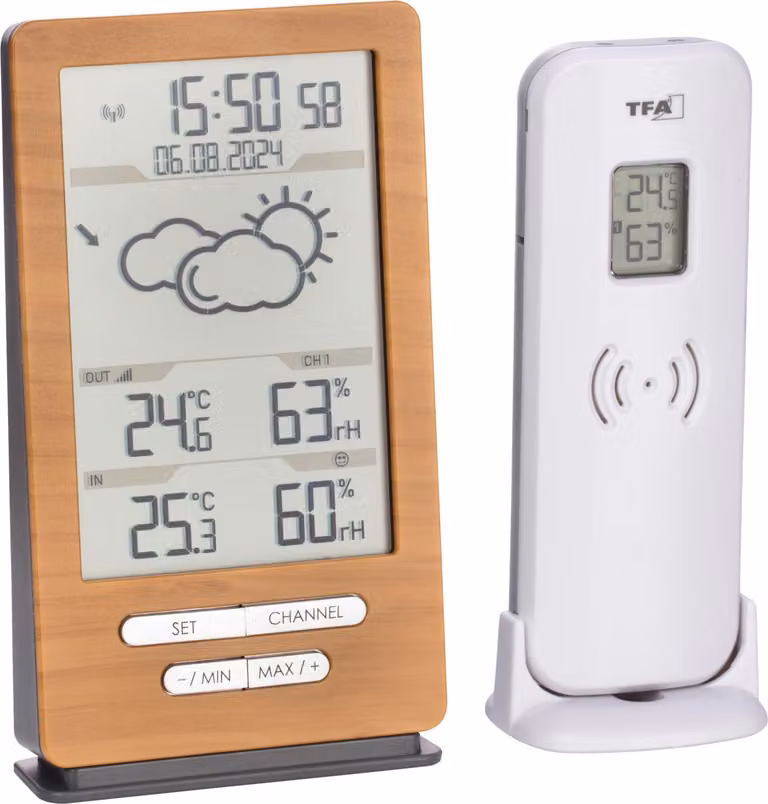Stazione meteorologica wireless Xena TFA 35.1162 con previsioni meteo, orologio radiocontrollato e sensore esterno