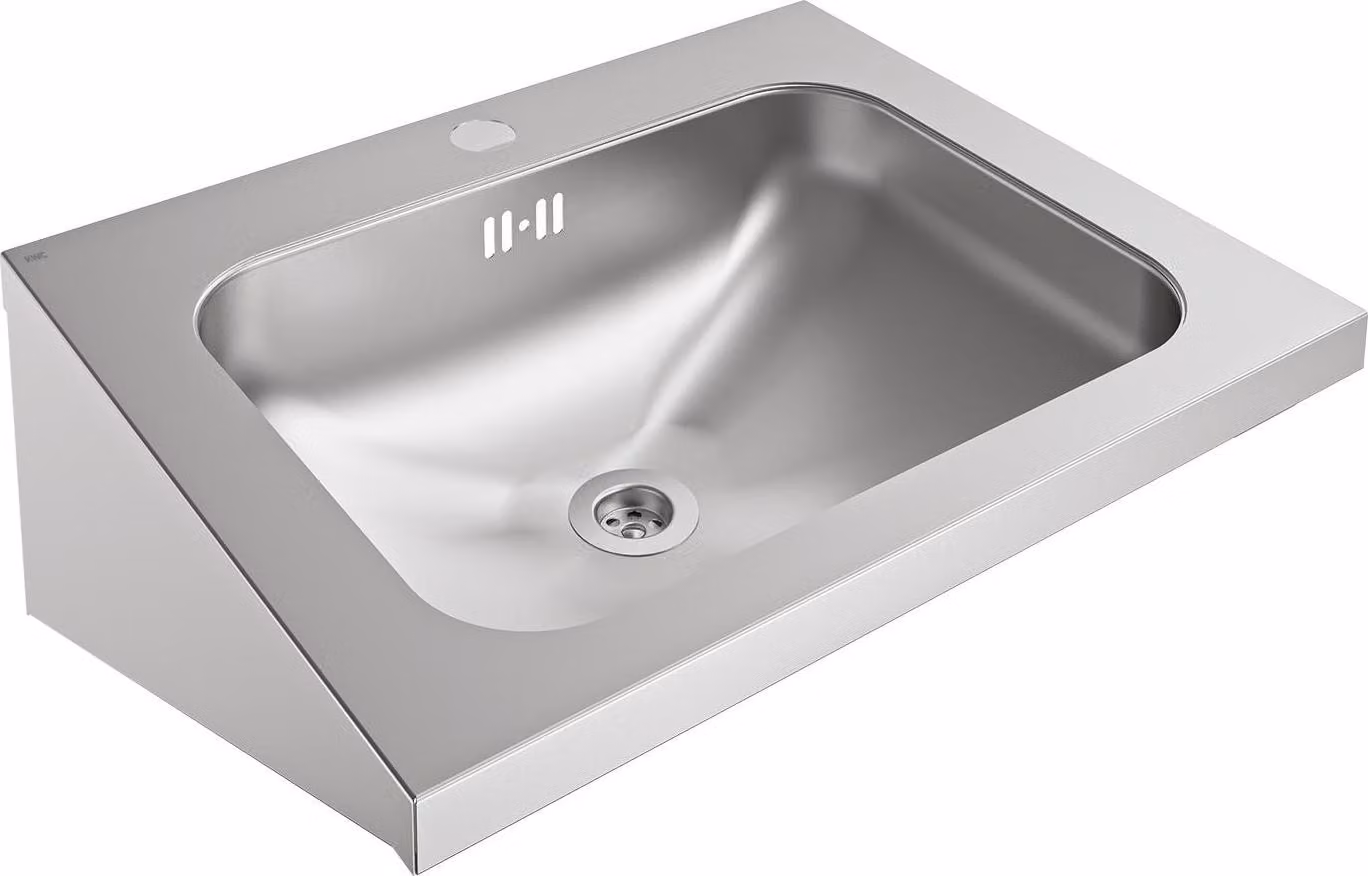 KWC AR Lavabo singolo, ANIMA, acciaio inox, 500x200x402 mm, con sfioratore, con rubinetto.