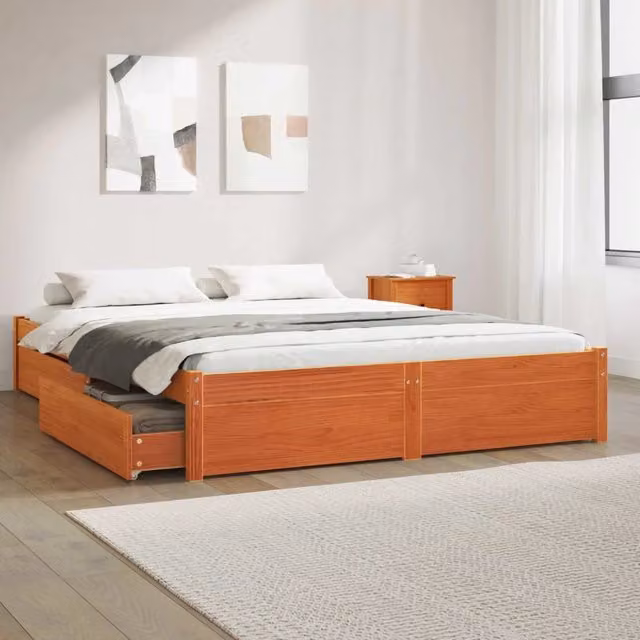 Struttura del letto Marrone cerato 120 x 200 cm 3422698