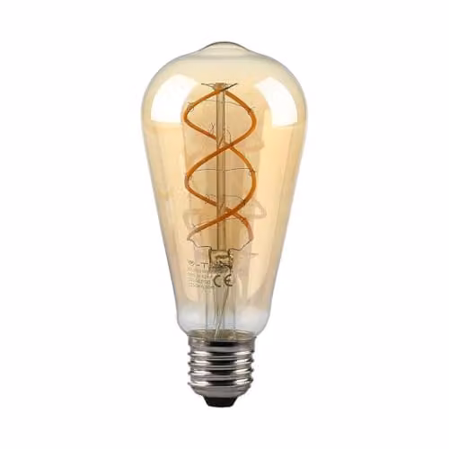 5W St64 Filament Bulb 1800K Amber Glass